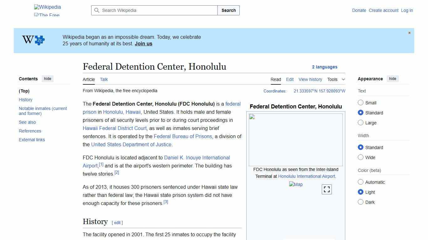 Federal Detention Center, Honolulu - Wikipedia